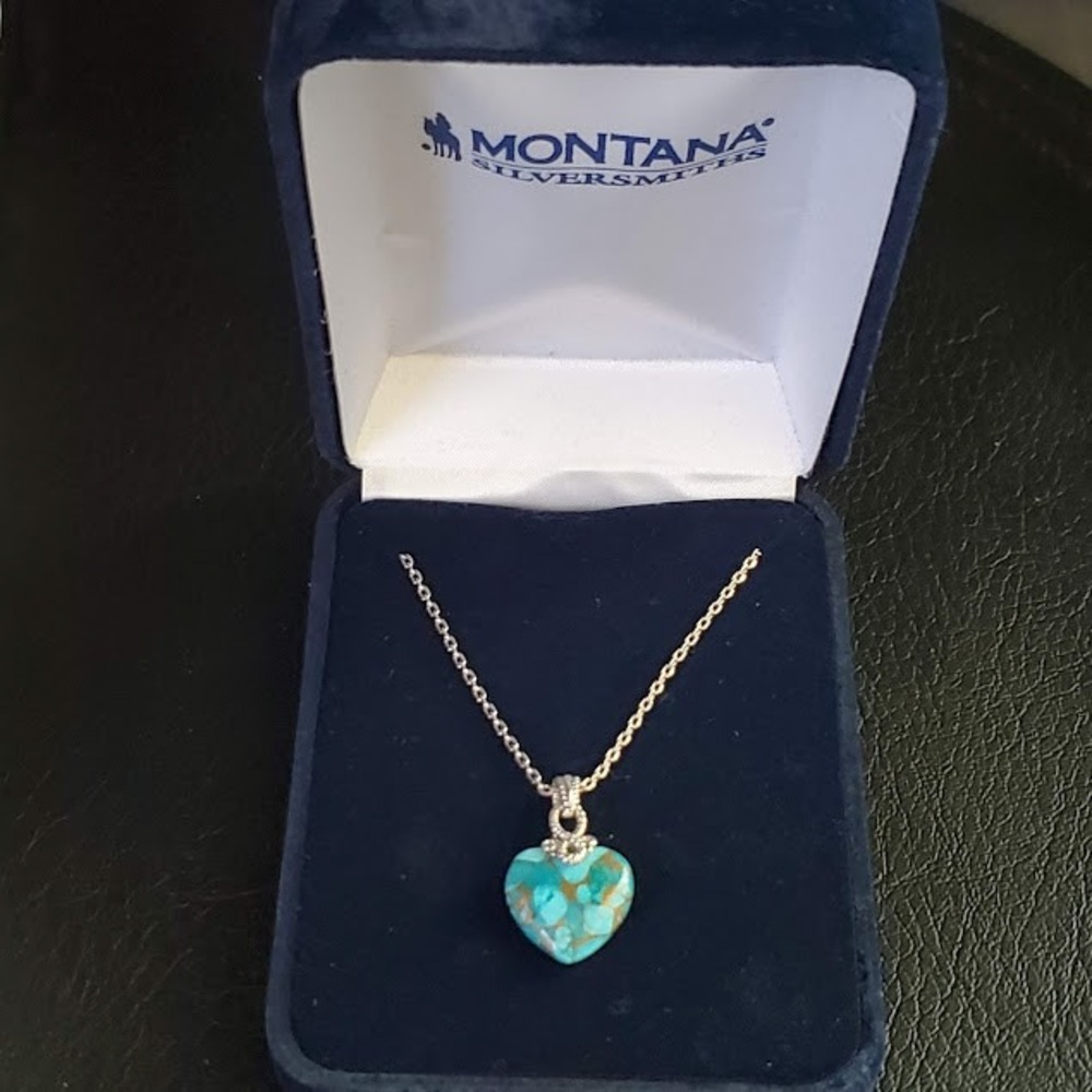 MONTANA SILVERSMITHS Untamable Heart Turquoise Copper Necklace NC5189 in Box
